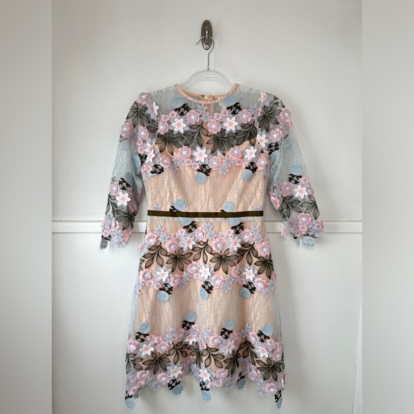 Anthropologie Foxiedox Floral Appliqué Fit and Flare Mini Dress - Picture 11 of 16